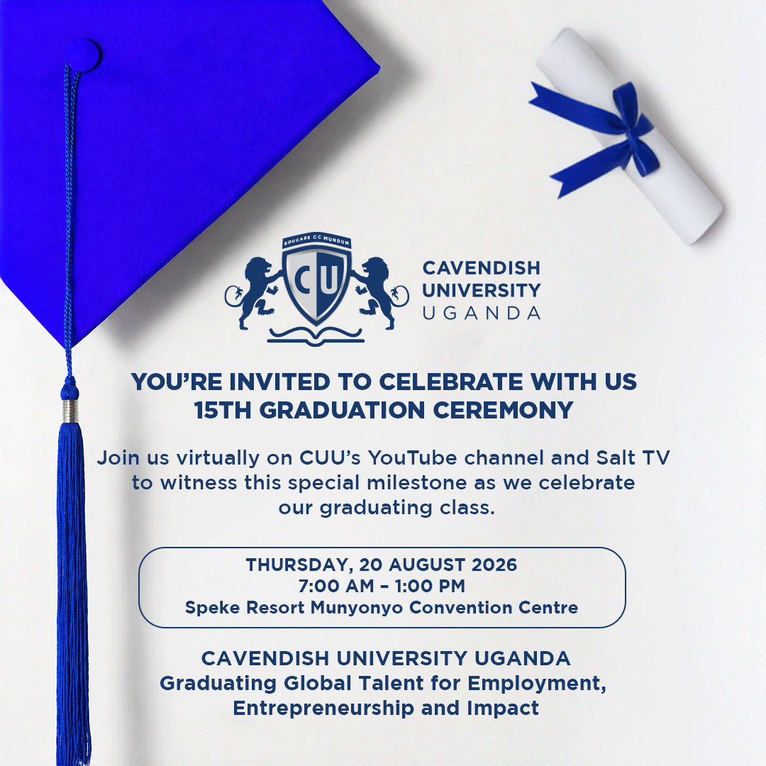 Cavendish University Uganda 15th Graduation Ceremony invitation